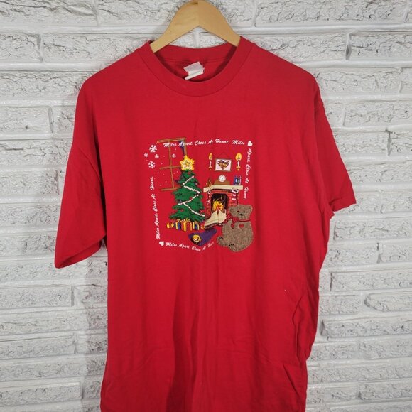 Christmas Heartland Apparel Womens Pajama Top One Size Long Cotton Red NOV4E - Picture 4 of 10